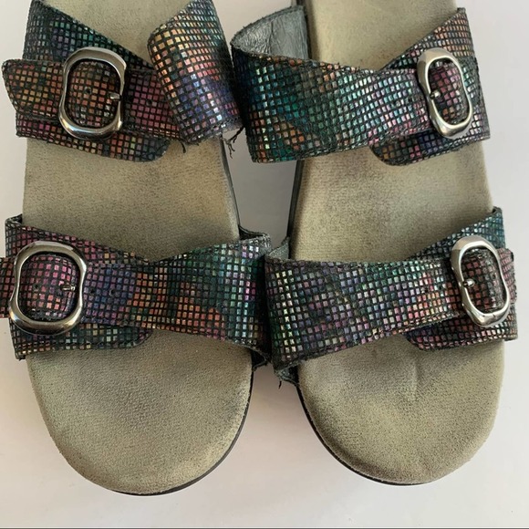Dansko Sophie Stained Glass Holographic Rainbow Double Strap Sandal EU42 - Picture 3 of 10